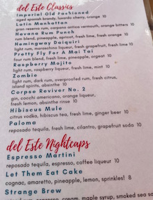 drinks menu