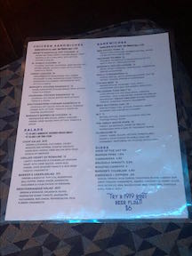 sandwich menu