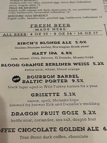 drinks menu