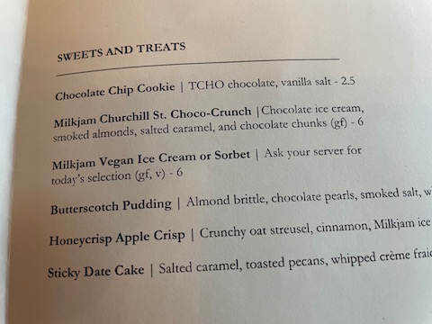 desert menu