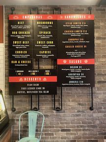 wall menu