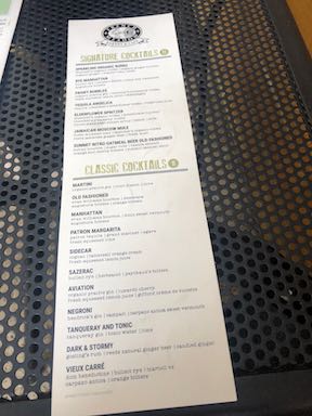 cocktail menu