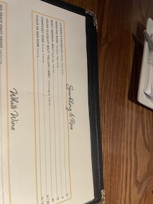 sparkling menu