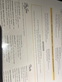 pasta Menu